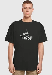 Merchcode Herren But First Coffee Heavy Oversized Tee Braun/Dunkelbraun/Beige/Schwarz