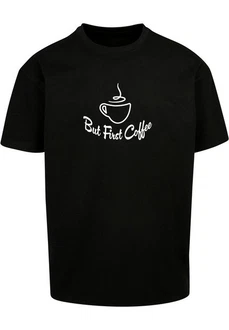 Merchcode Herren But First Coffee Heavy Oversized Tee Braun/Dunkelbraun/Beige/Schwarz