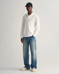 GANT Poloshirt REGULAR SHIELD LONGSLEEVE PIQUE RUGGER Wei