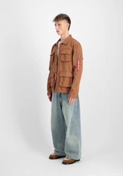 Alpha Industries Hemdjacke Men Overshirt Ripstop Cargo Overshirt Braun/Orange