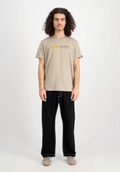 Alpha Industries T-Shirt Alpha Label T Puff Print Khaki/Braun