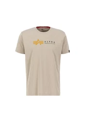 Alpha Industries T-Shirt Alpha Label T Puff Print Khaki/Braun
