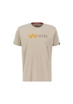 Alpha Industries T-Shirt Alpha Label T Puff Print Khaki/Braun