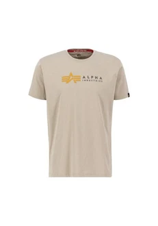 Alpha Industries T-Shirt Alpha Label T Puff Print Khaki/Braun