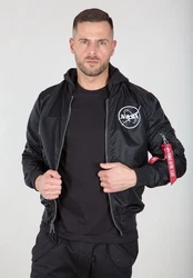 Alpha Industries Bomberjacke MA-1 LW HD NASA Glow Rev. Grau/Schwarz/Dunkelrot/Rot