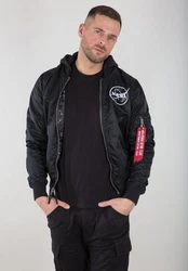 Alpha Industries Bomberjacke MA-1 LW HD NASA Glow Rev. Grau/Schwarz/Dunkelrot/Rot