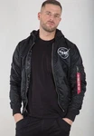 Alpha Industries Bomberjacke MA-1 LW HD NASA Glow Rev. Grau/Schwarz/Dunkelrot/Rot