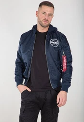 Alpha Industries Bomberjacke MA-1 LW HD NASA Glow Rev. Dunkelblau/Blau