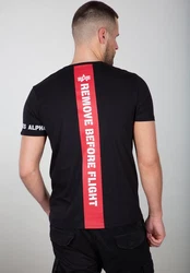 Alpha Industries T-Shirt RBF Back Stripe Schwarz/Dunkelblau/Rot/Dunkelrot