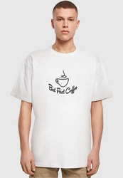 Merchcode Herren But First Coffee Heavy Oversized Tee Braun/Beige