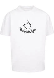 Merchcode Herren But First Coffee Heavy Oversized Tee Braun/Beige