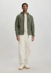 Hessnatur Fleecejacke Kapuze Relaxed Dunkelgrün/Khaki