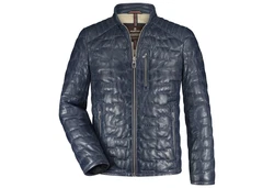 Milestone Lederjacke Alessio Dunkelblau/Hellblau