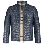 Milestone Lederjacke Alessio Dunkelblau/Hellblau