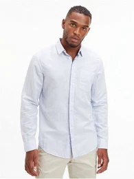 Langarmhemd COTTON LINEN CHEST POCKET