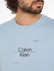Calvin Klein T-Shirt OPTIC LINE LOGO Blau/Türkis/Hellblau