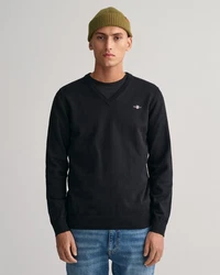 Gant Strickpullover CLASSIC COTTON V-NECK navy/hellgrau/kirschrot/schwarz