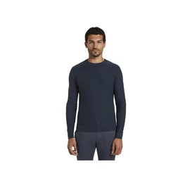 Rundhalspullover dunkel-blau regular (1-tlg)