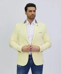 Denim Distriqt Jerseysakko Sportliches Herren Jersey Sakko mit besonderen Details Gelb