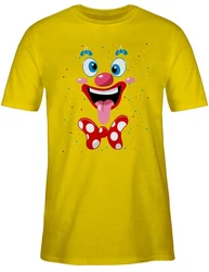 Shirtracer T-Shirt Clown Gesicht Kostüm Gelb/Creme/Grün/Braun