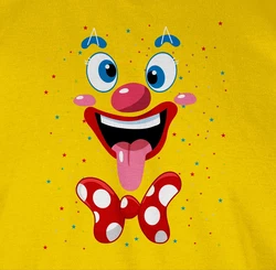 Shirtracer T-Shirt Clown Gesicht Kostüm Gelb/Creme/Grün/Braun