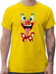 Shirtracer T-Shirt Clown Gesicht Kostüm Gelb/Creme/Grün/Braun