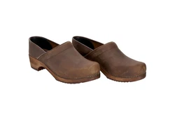 Sanita Wood Jamie Clog Braun/Dunkelbraun/Beige
