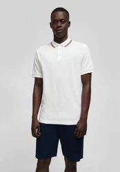HECHTER PARIS Poloshirt mit Kontrastpiping am Kragen Weiß/Creme