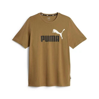 PUMA T-Shirt ESS+ Essentials 2 Col Logo Tee (586759) Dunkelgrün/Khaki/Braun/Grün