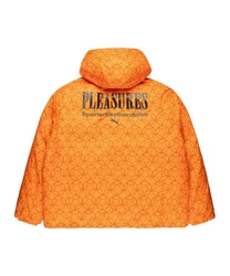 PUMA Sweatjacke X PLEASURES Puffer Jacke Orange/Gelb