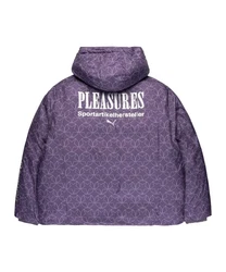PUMA Sweatjacke X PLEASURES Puffer Jacke Fliederfarben/Lila
