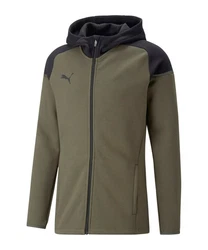 PUMA Sweatjacke teamCUP Casuals Kapuzenjacke Dunkelgrün/Grün