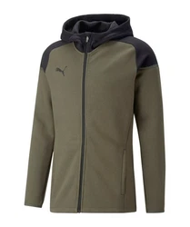 PUMA Sweatjacke teamCUP Casuals Kapuzenjacke Dunkelgrün/Grün