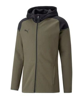 PUMA Sweatjacke teamCUP Casuals Kapuzenjacke Dunkelgrün/Grün