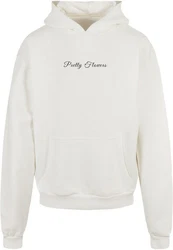 Merchcode Kapuzensweatshirt Ladies Pretty Flowers Cropped Tee Grau/Braun