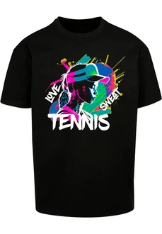Merchcode T-Shirt Tennis Love Herren Schwarz/Mischfarben/Orange/Rosa