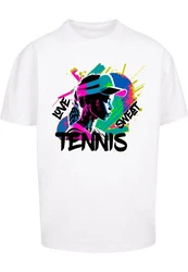 Merchcode T-Shirt Tennis Love Herren Weiß/Rosa/Orange/Rot