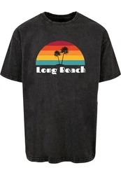 Merchcode Herren Long Beach X Tee Acid Washed