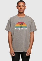 Merchcode Herren Long Beach X Tee Rot/Khaki/Braun/Beige/Rosa/Hellgrau