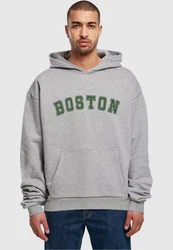 Merchcode Kapuzensweatshirt Boston Ultra Heavy Hoody Dunkelrot/Rot/Grau/Hellgrau