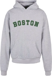 Merchcode Kapuzensweatshirt Boston Ultra Heavy Hoody Dunkelrot/Rot/Grau/Hellgrau