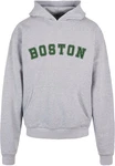 Merchcode Kapuzensweatshirt Boston Ultra Heavy Hoody Dunkelrot/Rot/Grau/Hellgrau