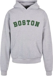 Merchcode Kapuzensweatshirt Boston Ultra Heavy Hoody Dunkelrot/Rot/Grau/Hellgrau