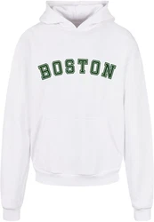 Merchcode Kapuzensweatshirt Boston Ultra Heavy Hoody Dunkelrot/Weiß/Rot/Creme/Braun