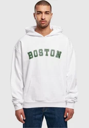 Merchcode Kapuzensweatshirt Boston Ultra Heavy Hoody Dunkelrot/Weiß/Rot/Creme/Braun