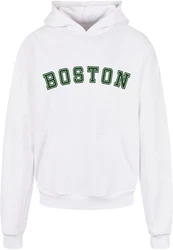 Merchcode Kapuzensweatshirt Boston Ultra Heavy Hoody Dunkelrot/Weiß/Rot/Creme/Braun