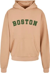 Merchcode Kapuzensweatshirt Boston Ultra Heavy Hoody Dunkelrot/Braun/Beige/Khaki
