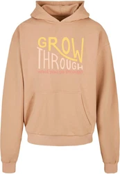 Merchcode Kapuzensweatshirt Herren Spring - Grow through 2 Ultra Heavy Hoody Braun/Gelb