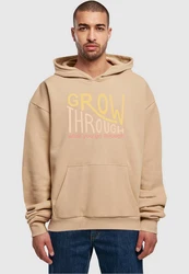 Merchcode Kapuzensweatshirt Herren Spring - Grow through 2 Ultra Heavy Hoody Braun/Gelb