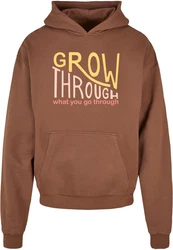 Merchcode Kapuzensweatshirt Herren Spring - Grow through 2 Ultra Heavy Hoody Braun/Dunkelbraun